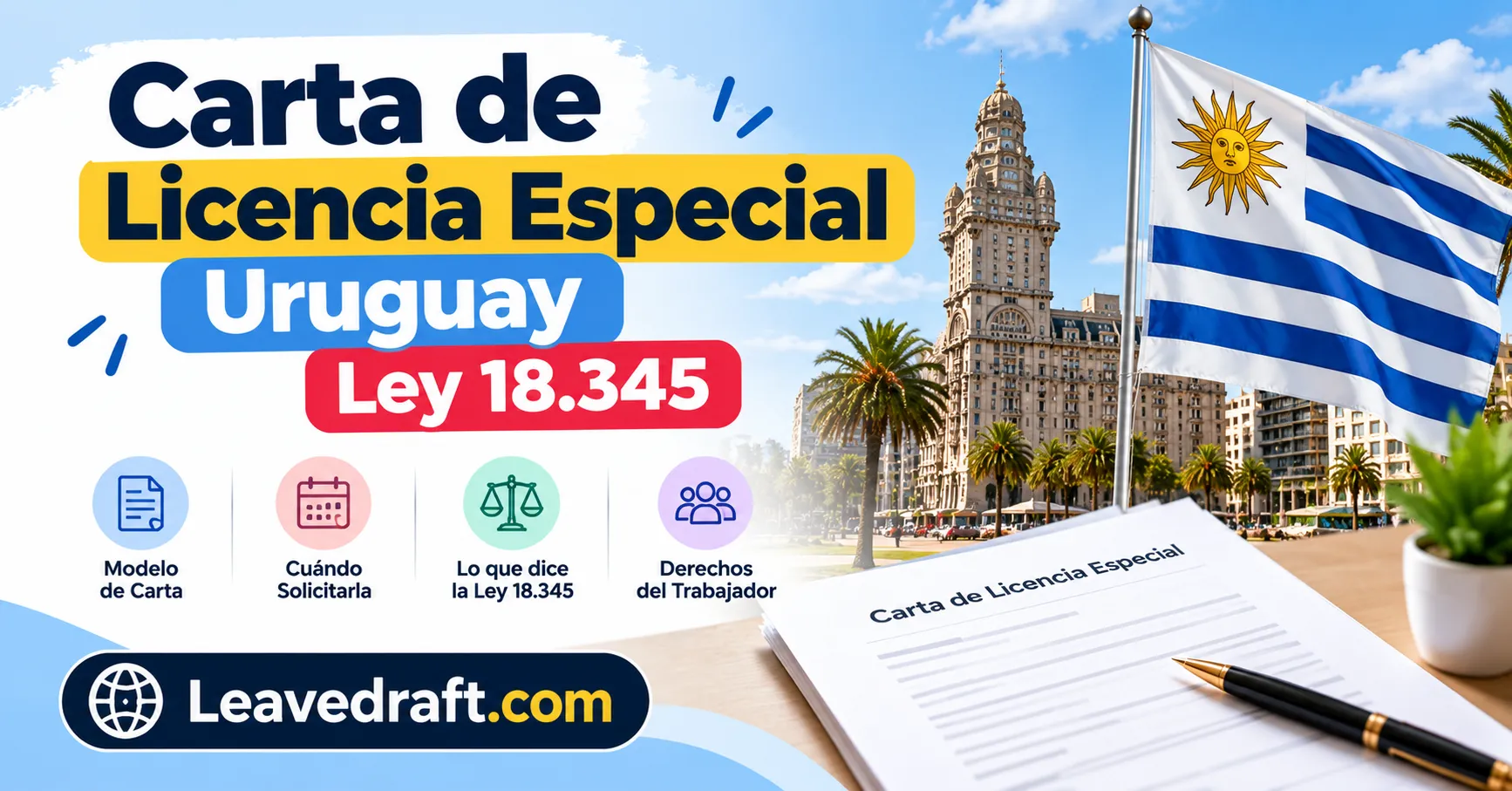 Carta de solicitud de licencia especial en Uruguay: Ley 18.345