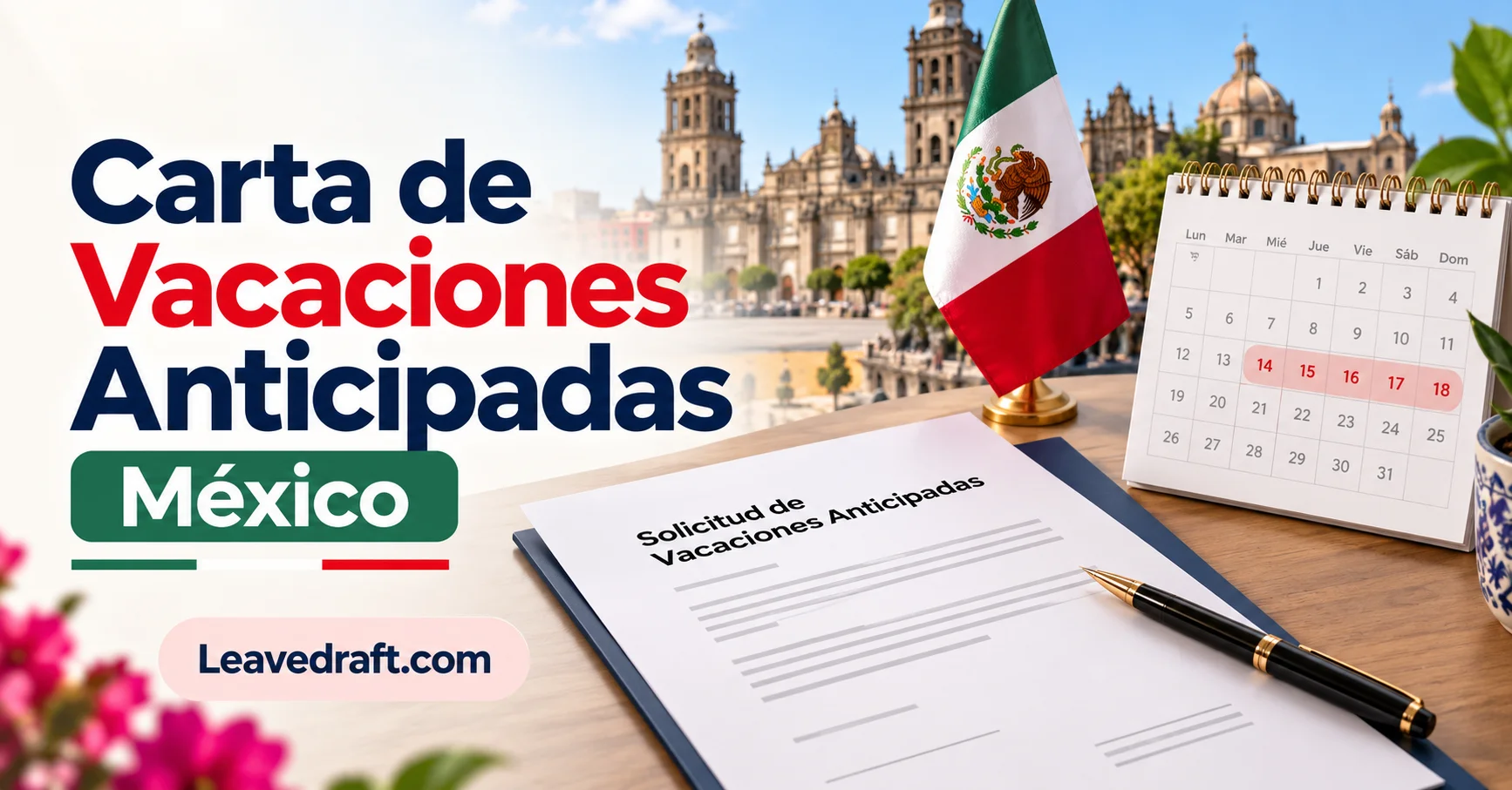 Carta para solicitar vacaciones anticipadas en México 2026