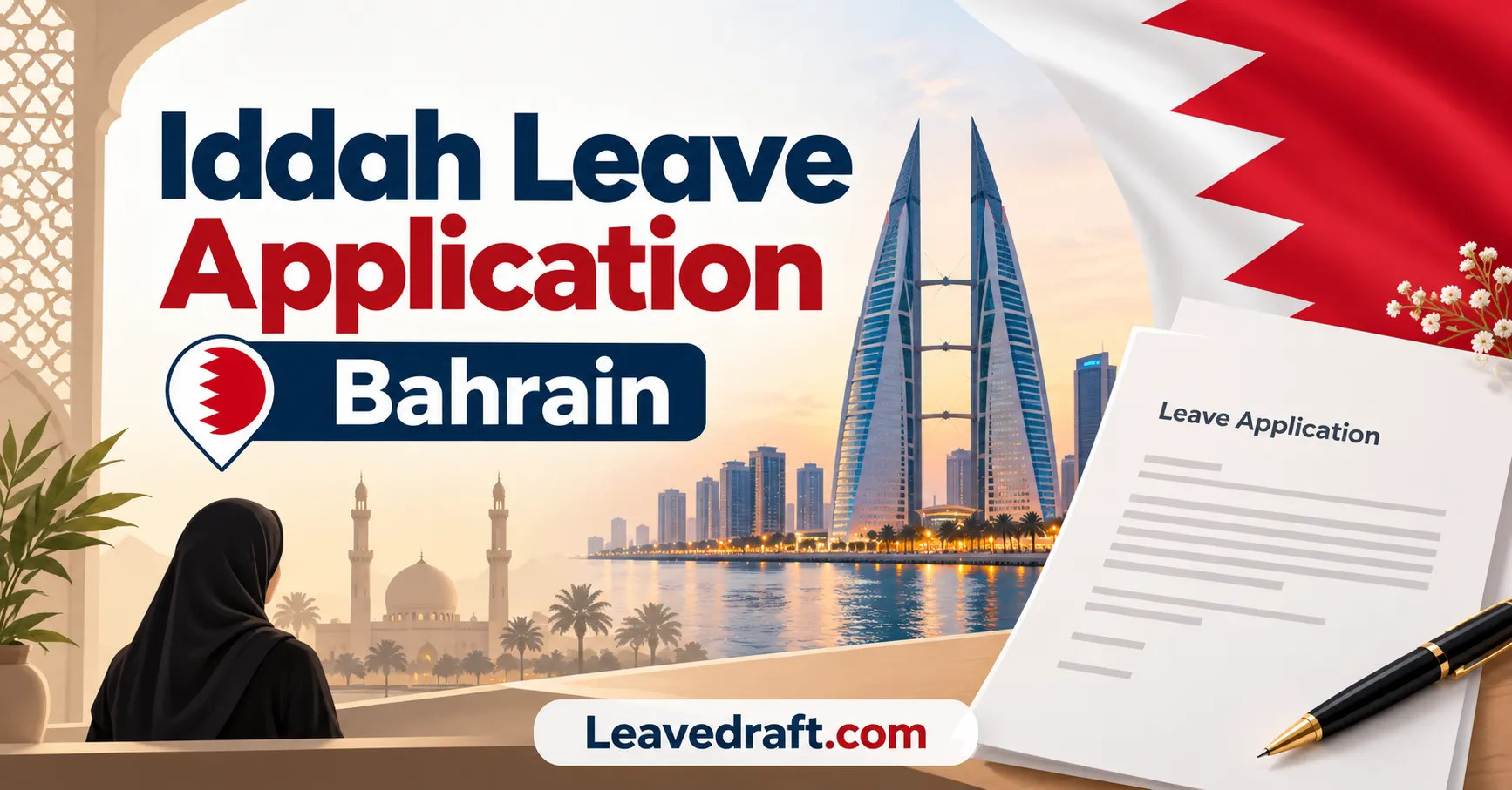 طلب إجازة العدة في البحرين: حقوق الأرملة ونموذج خطاب
