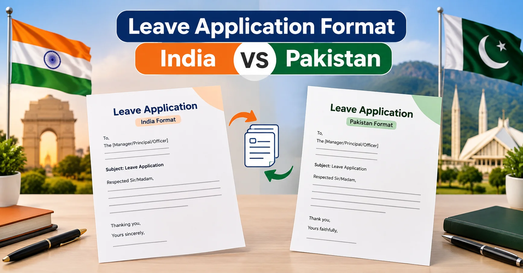 Leave application format India vs Pakistan comparison