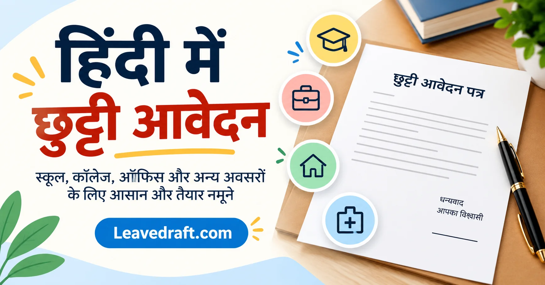 Leave application in Hindi for school college and office