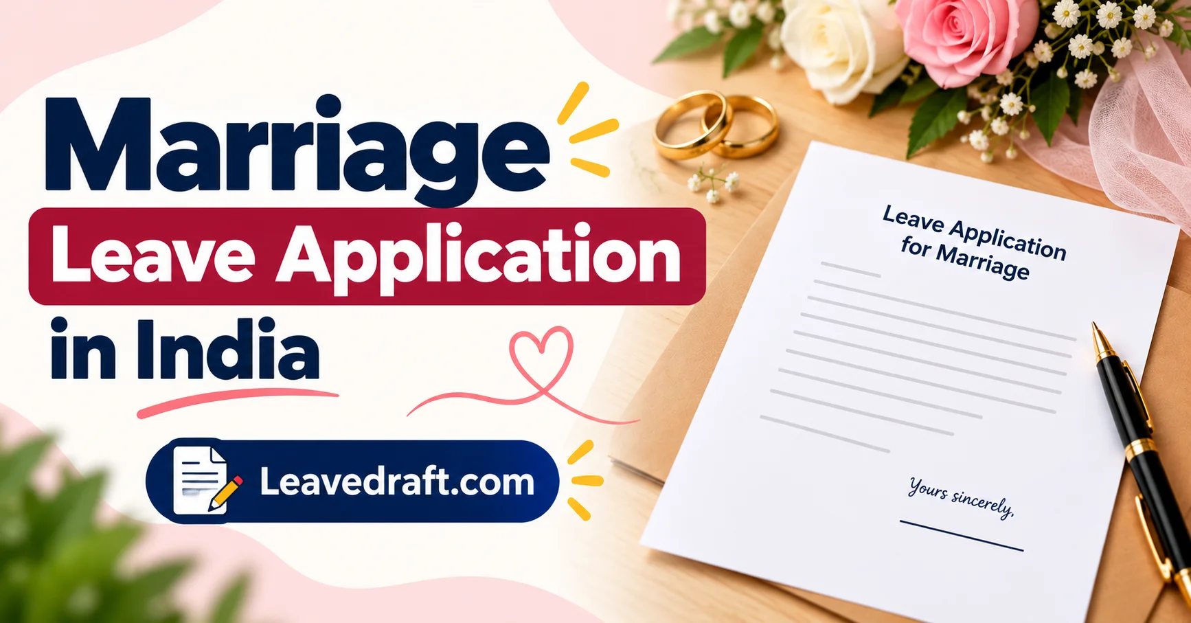 Marriage leave application in India for office school teacher and government employee