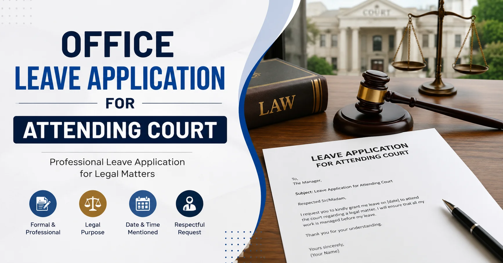 How to write an office leave application for attending court or jury duty