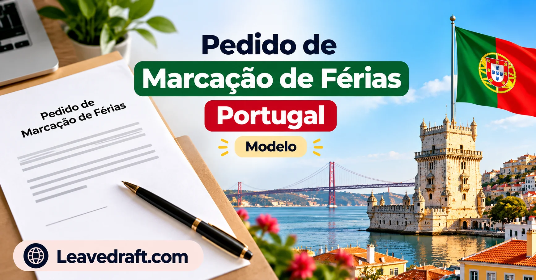 Modelo pedido de férias trabalhador Portugal 2026: requerimento e email