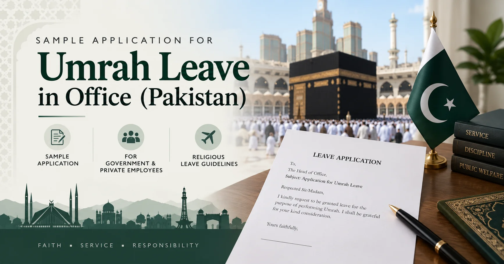 How to write an application for Umrah leave from office in Pakistan